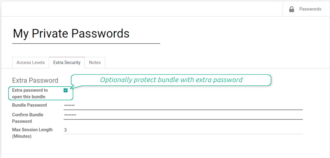 Extra security paraphrase of a bundle