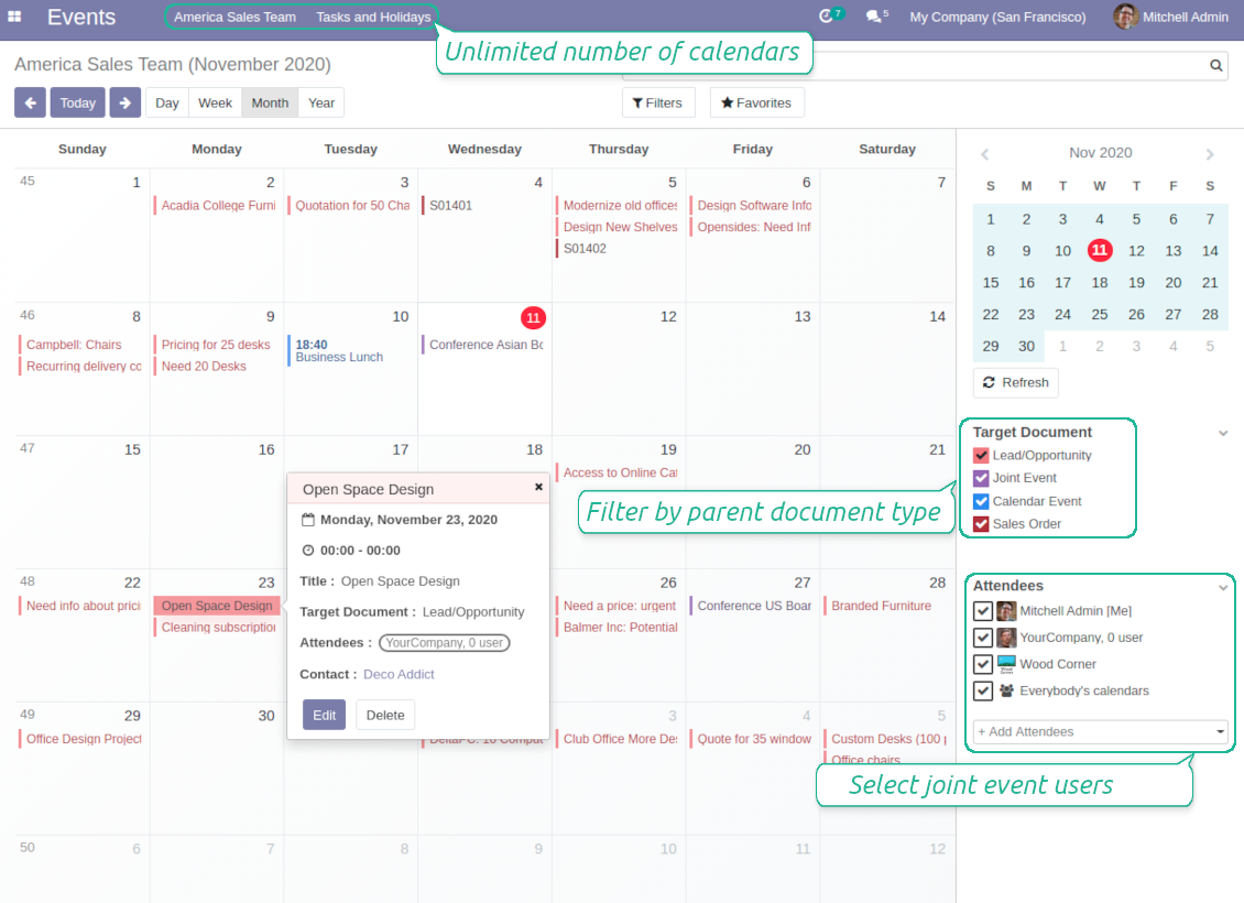 Odoo Joint Calendar