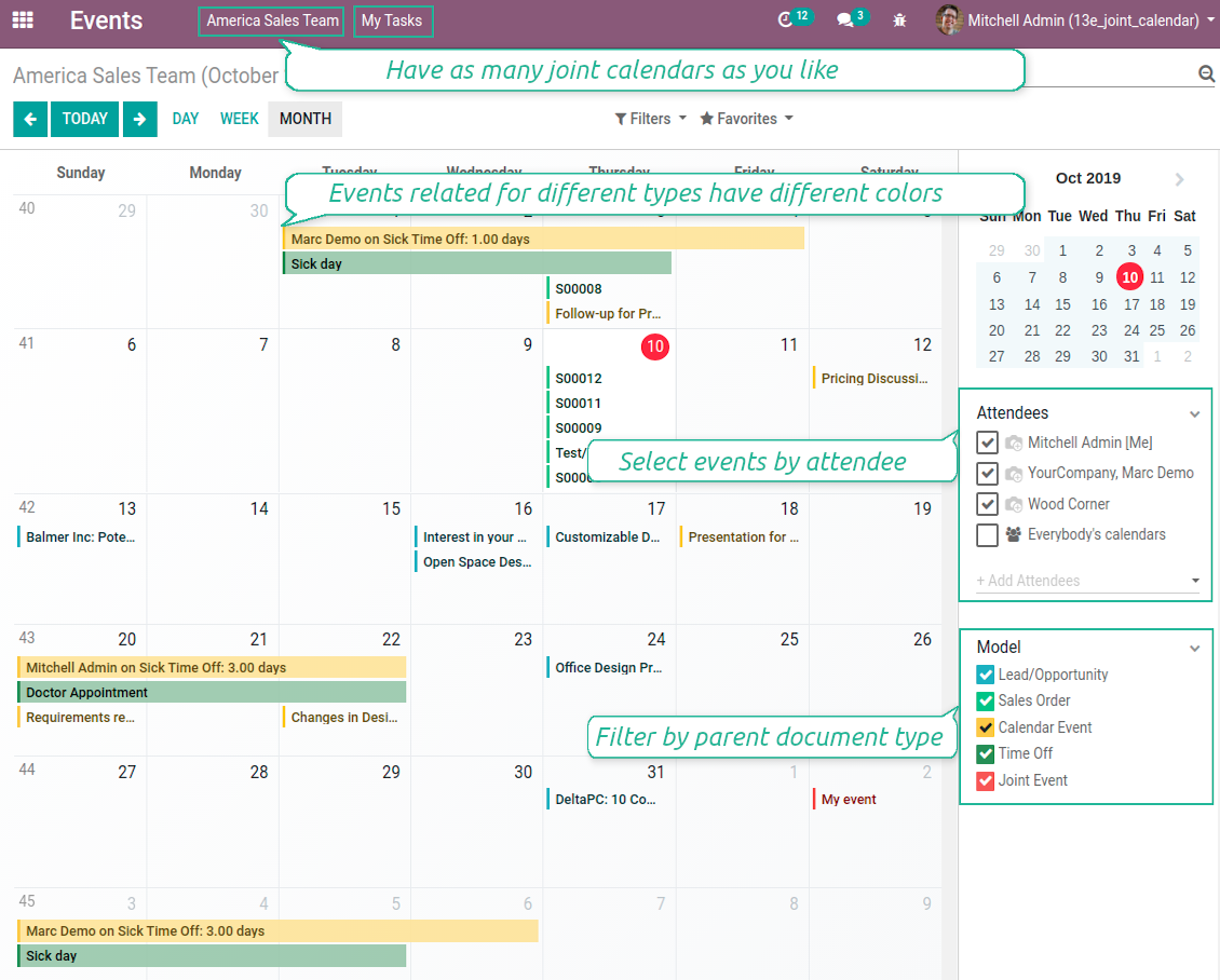 Odoo Joint Calendar