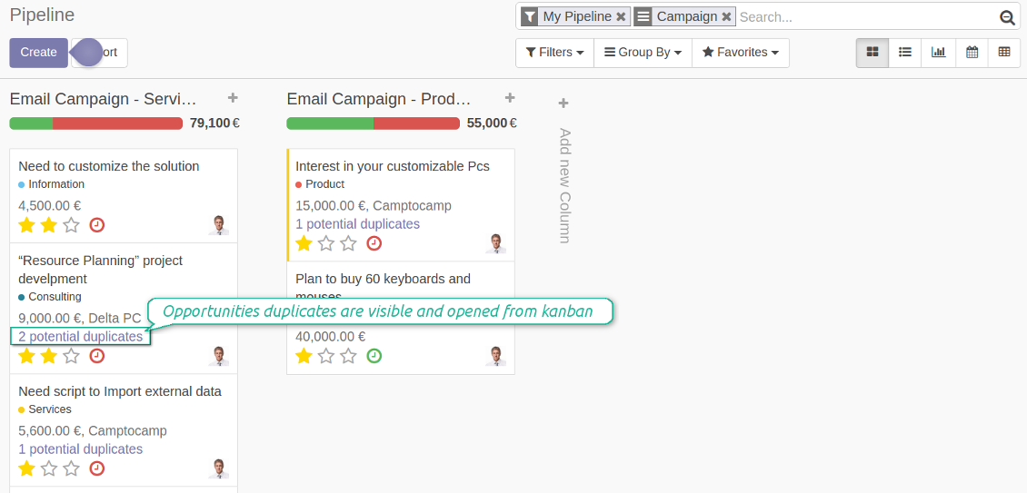Opportunities kanban duplicates