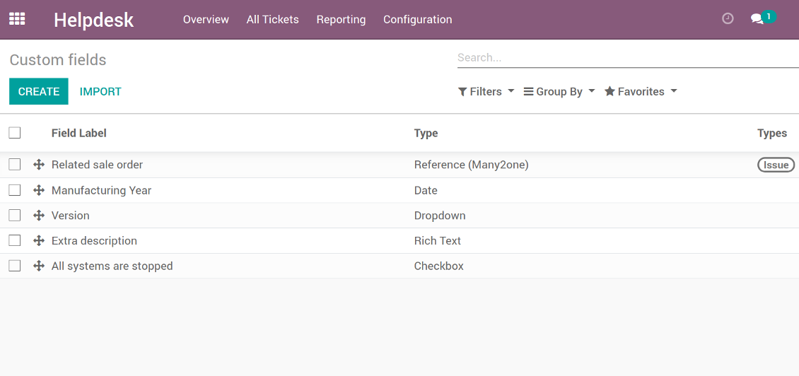 Customize properties of Helpdesk tickets