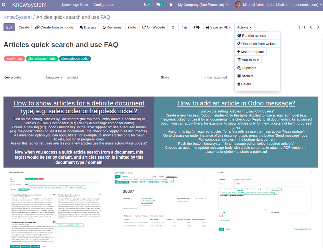 Article form view