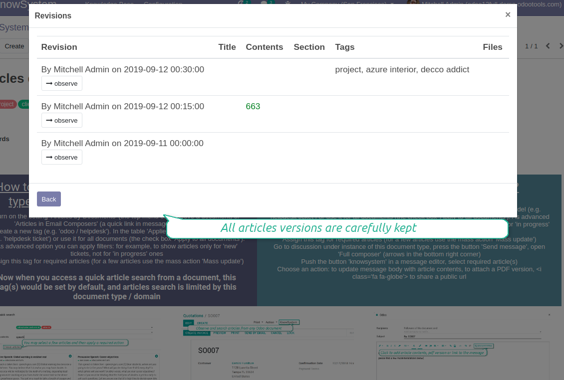 Knowledge base revisions