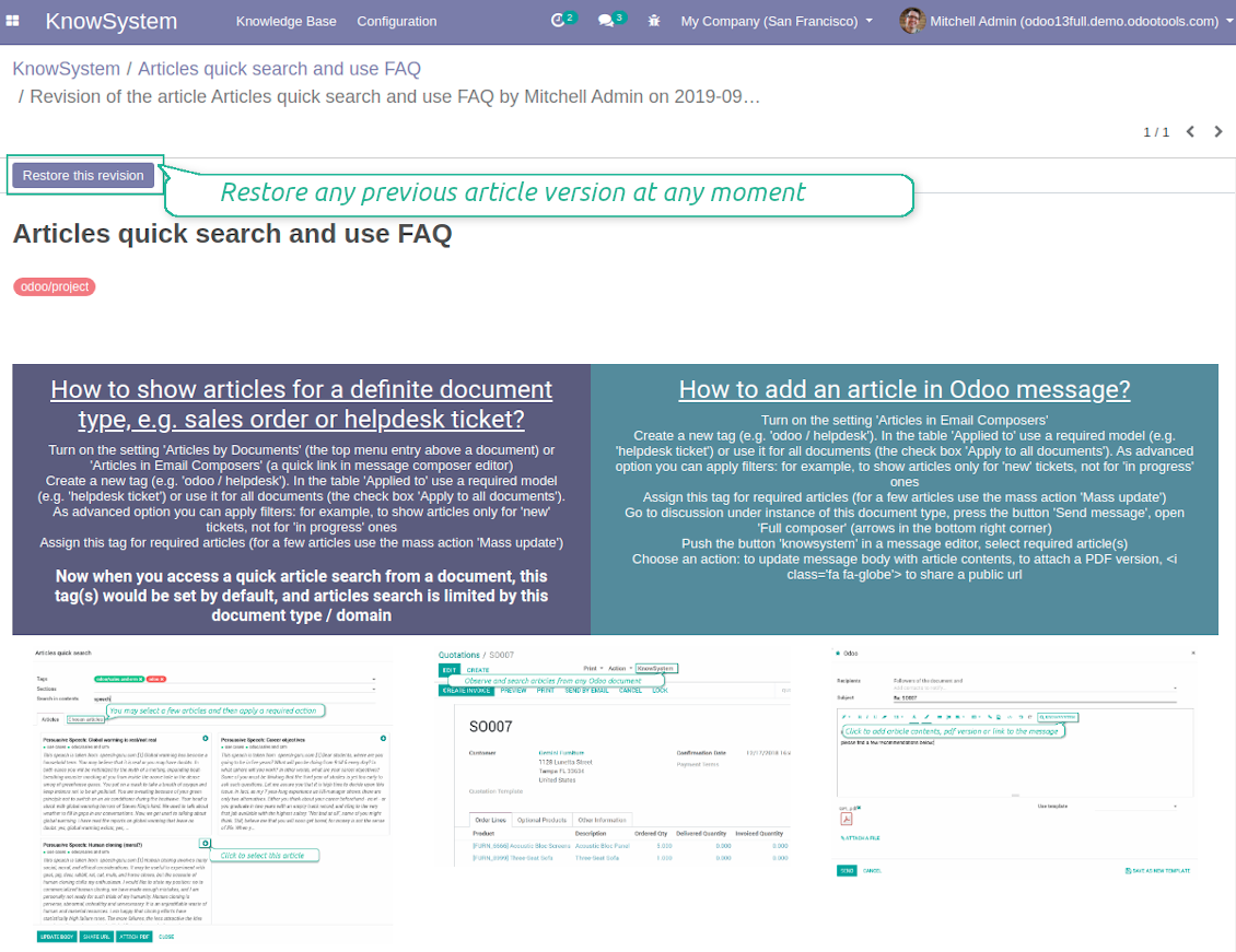 Restore article revision 