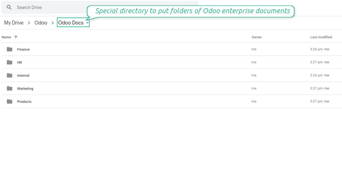 Synced Google Drive folders
