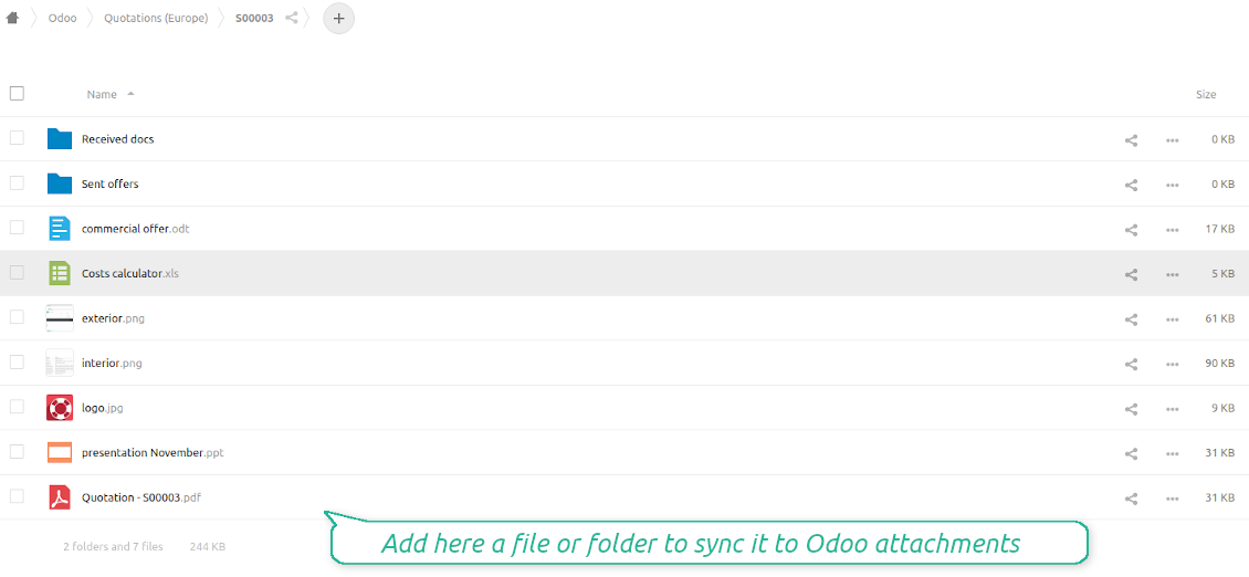 Odoo attachments as NextCloud / OwnCloud files