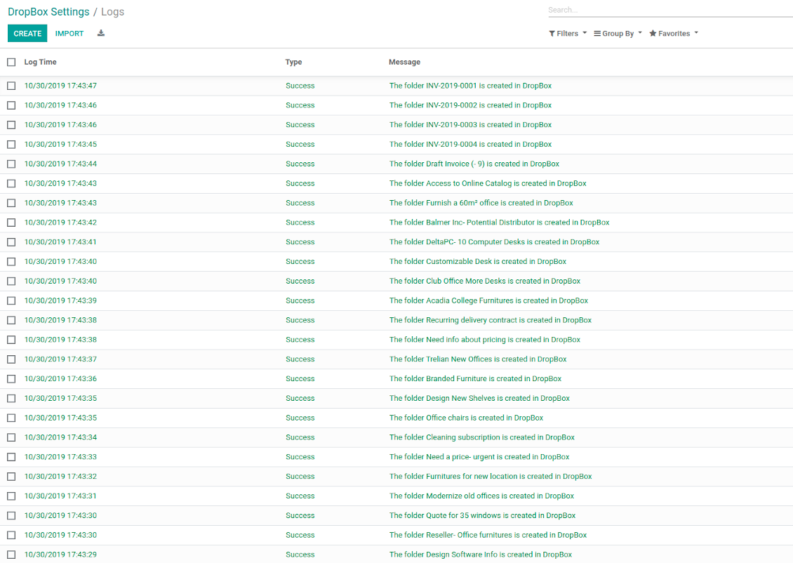 Logged synchronization activities