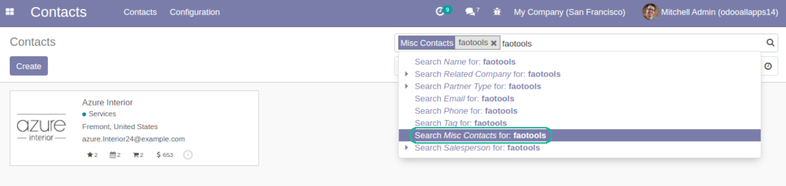 Search by misc contact data