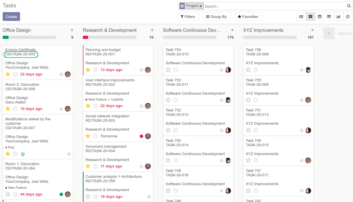 Odoo Task Auto Numbering and Search