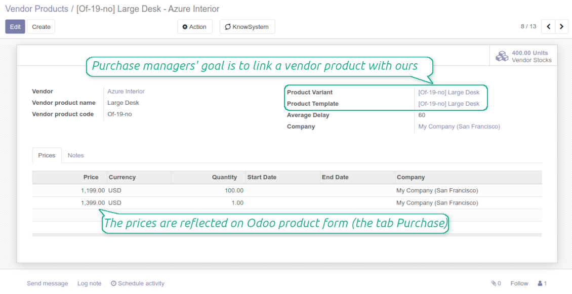 Supplier product in Odoo