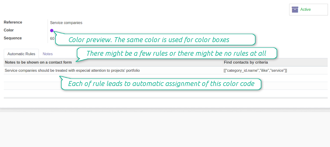 Color coding form