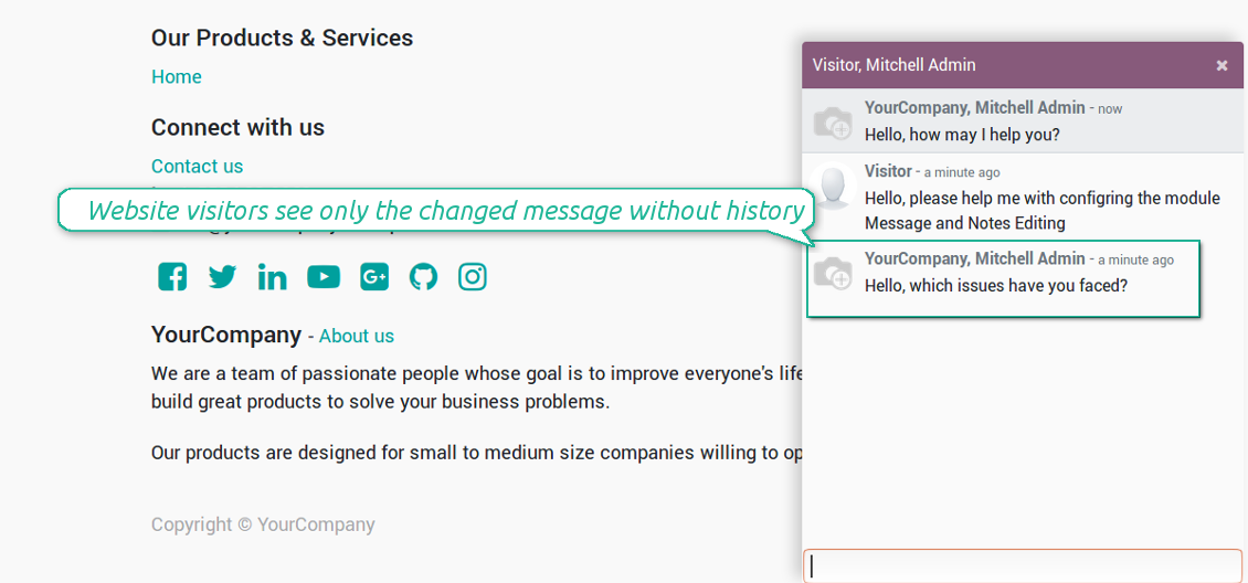 Change messages with public users