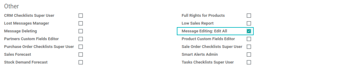 Super rights to manage Odoo notes and messages