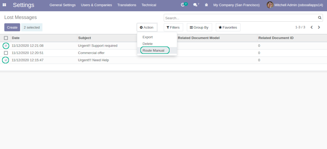 Mass routing of messages