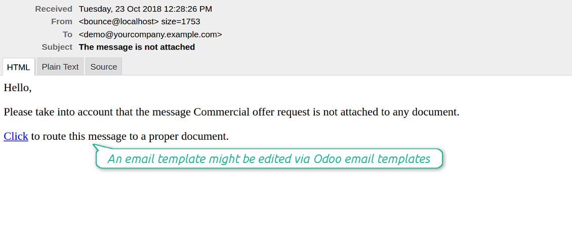 Lost message notification email