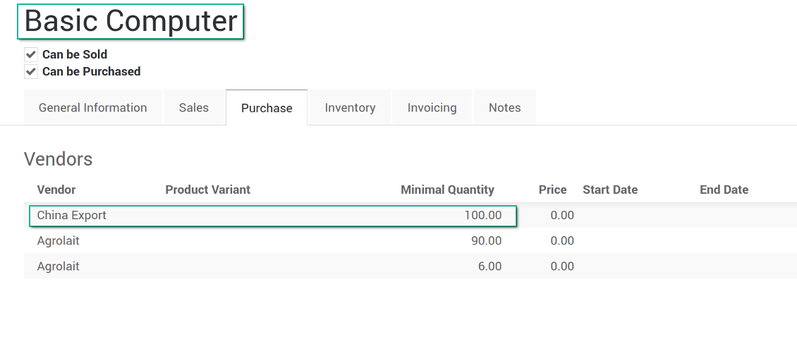 Product supplier info