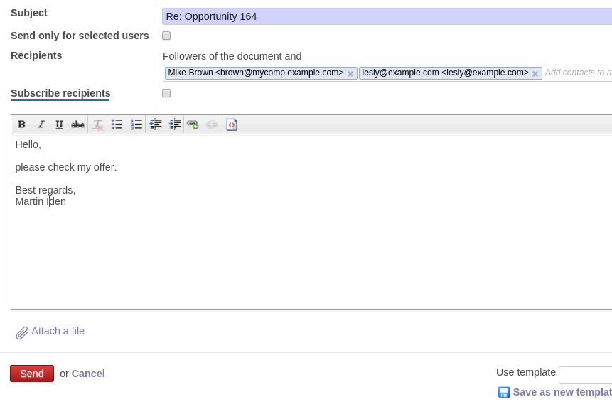 Odoo no subscription by default