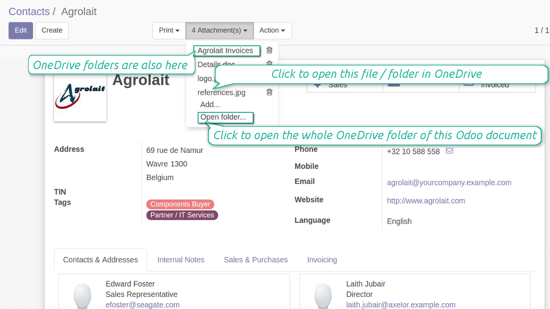 Integrate Odoo and Onedrive