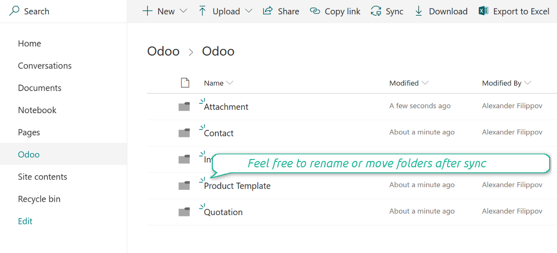 Onedrive models structure