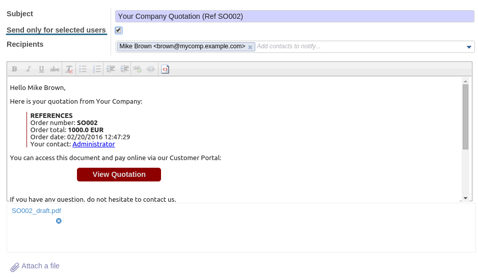 Odoo internal composer
