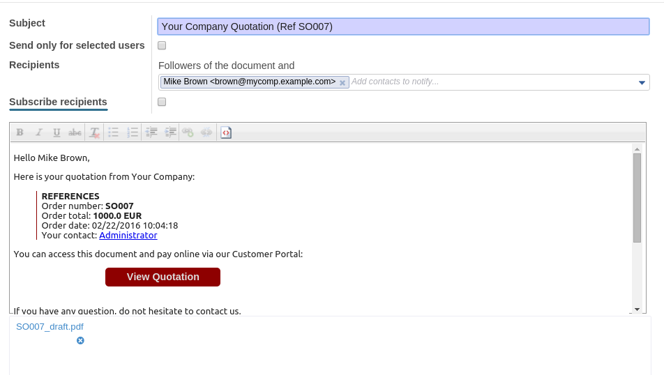 Odoo Sale No Auto Subscription