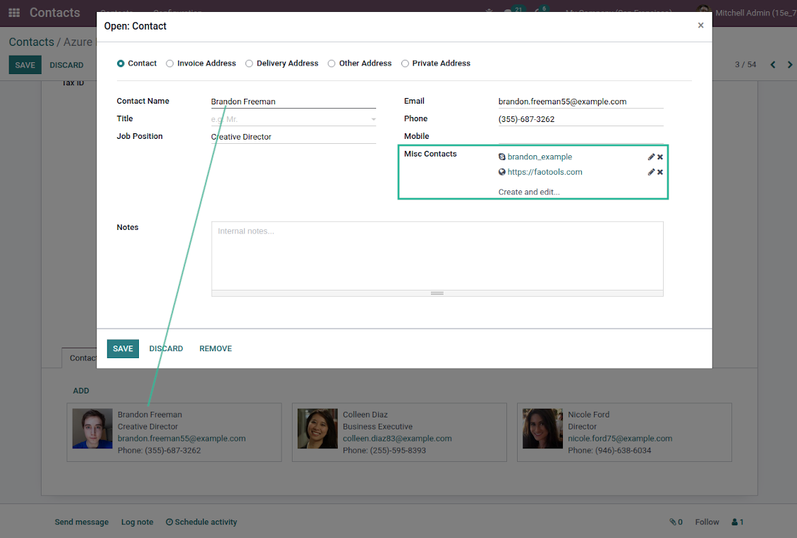 Multiple contact details for Odoo contacts