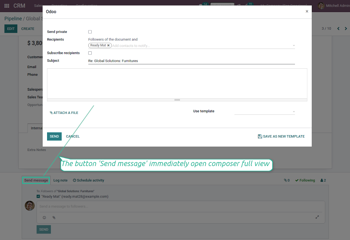 Instant access for Odoo full-featured composer