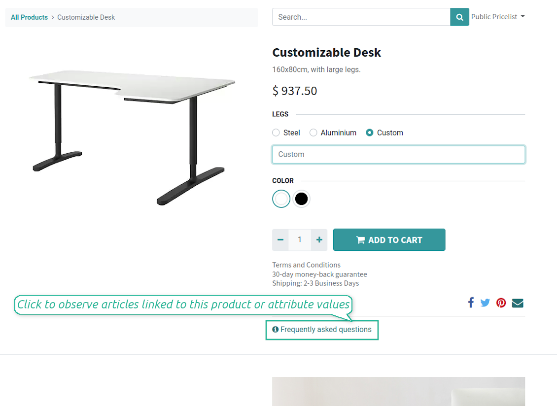 KMS Odoo eCommerce page