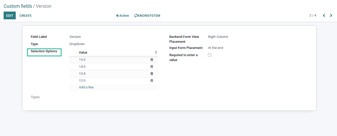 Selection fields for CRM opportunities and leads
