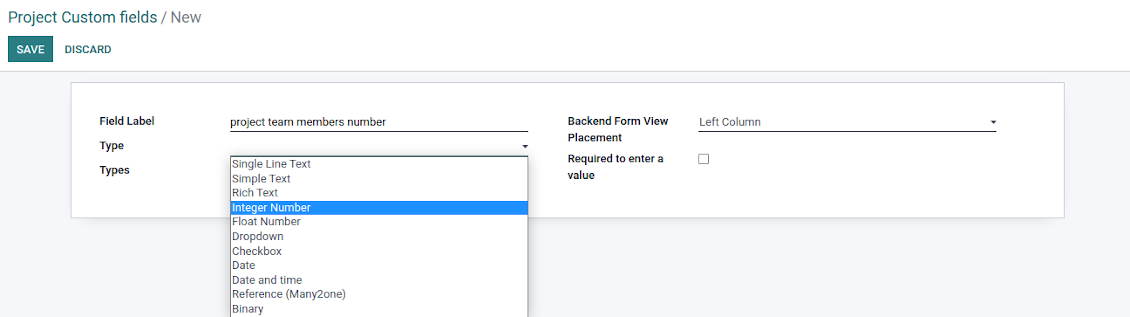 Custom field types for Odoo projects