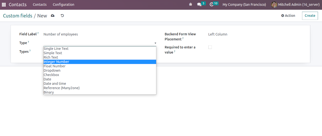 Field types for Odoo partners