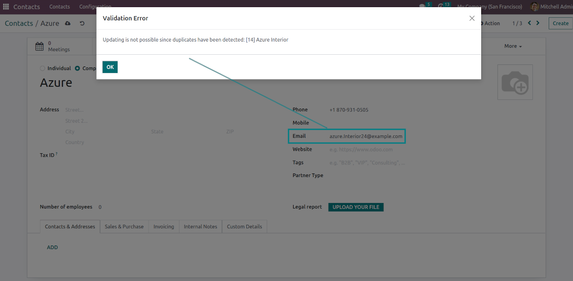 Odoo partners: rigid duplicates
