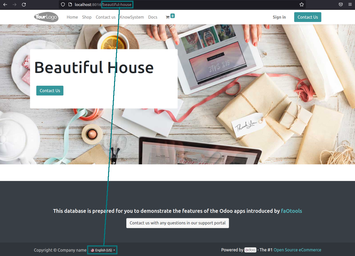 Odoo page link (default language)