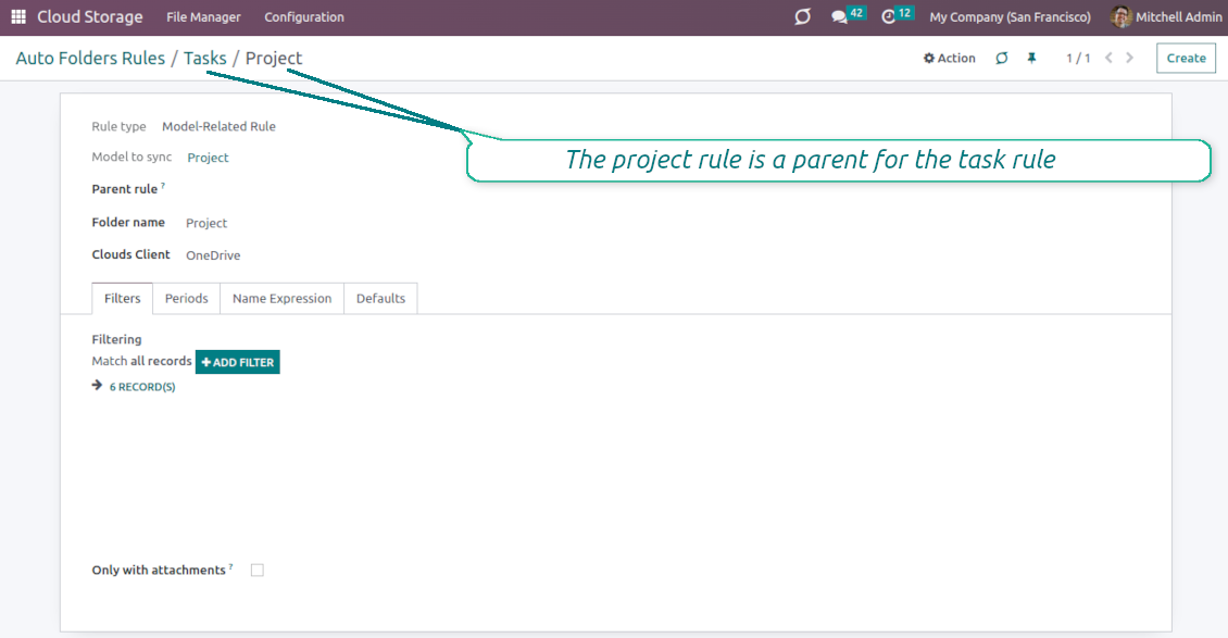 Parent rule form view