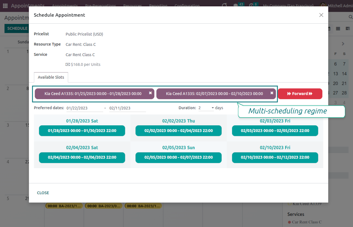 Appointment wizard: multi-scheduling