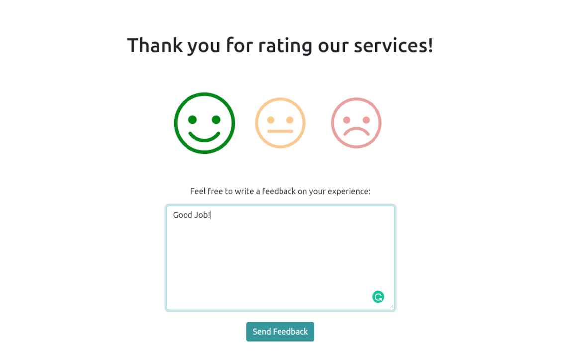 Extra appointment feedback comment