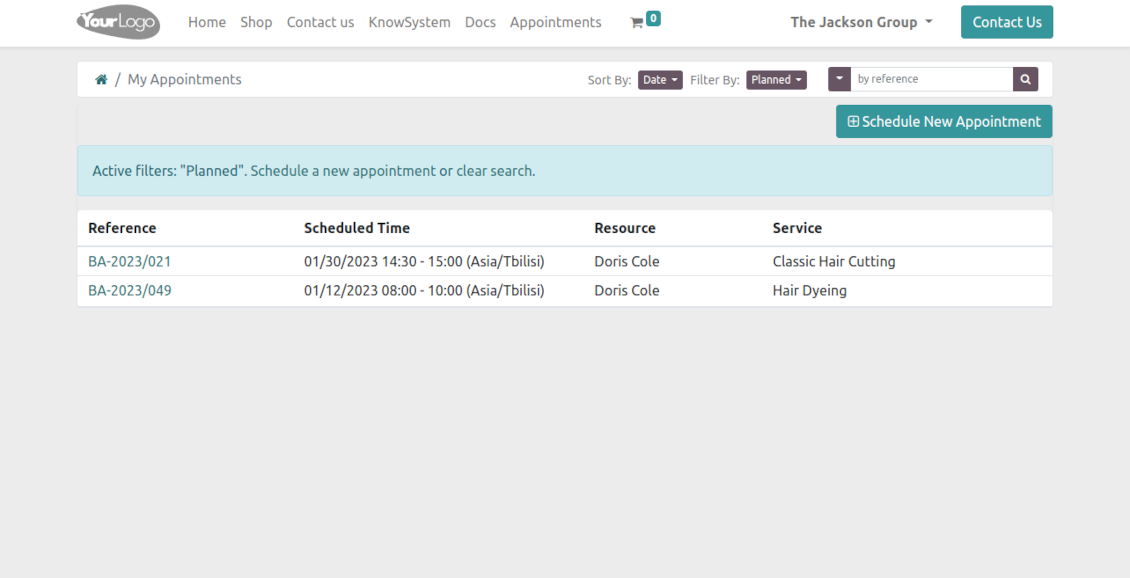 Portal control of reservations