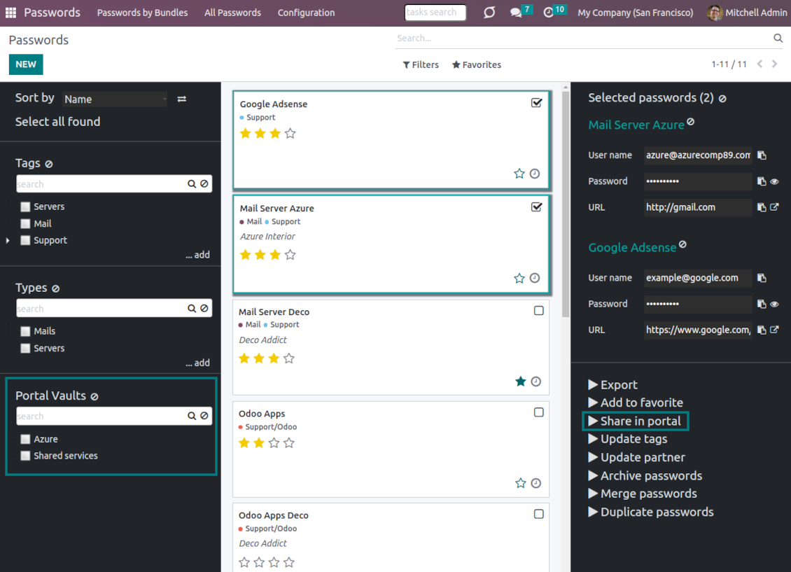 Portal vaults: invite users