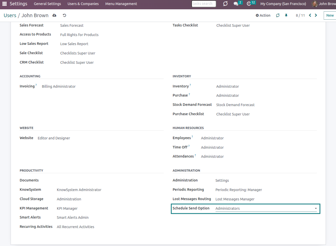 Scheduled messages: access group