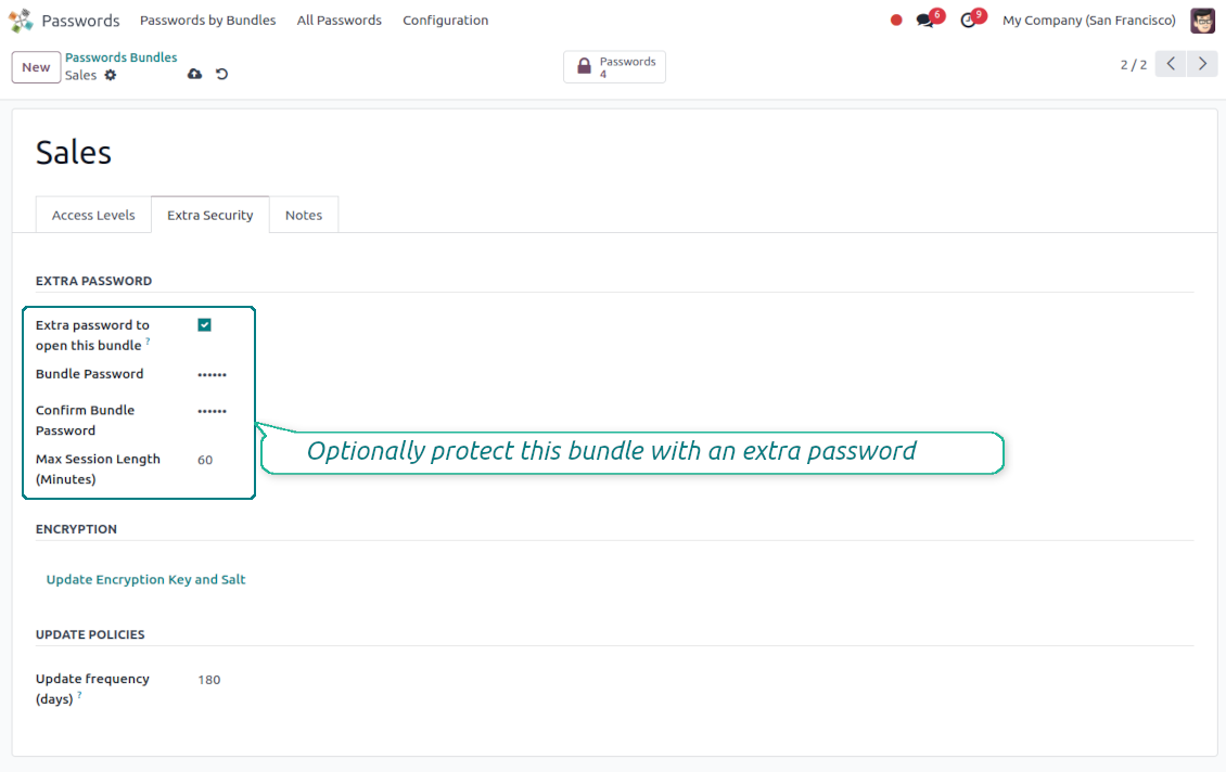 Extra security paraphrase of a bundle