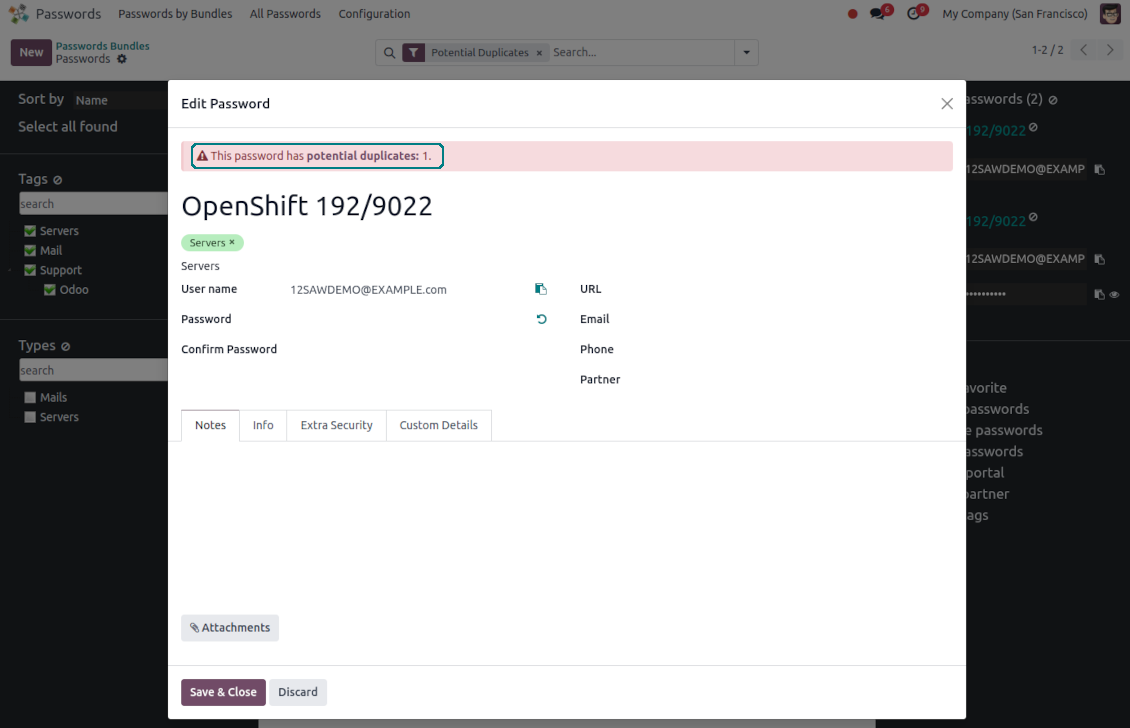 Copies detection while password registering