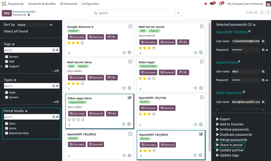 Portal vaults: invite users
