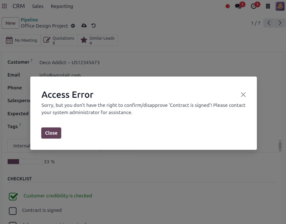User groups per CRM checkpoint