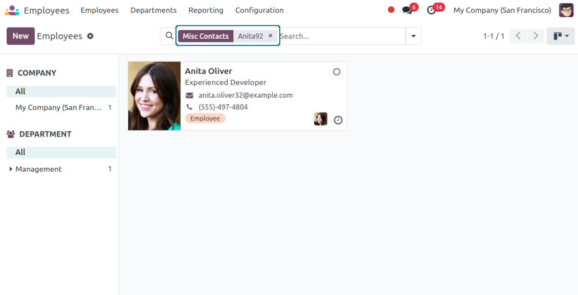 Search by misc contact data
