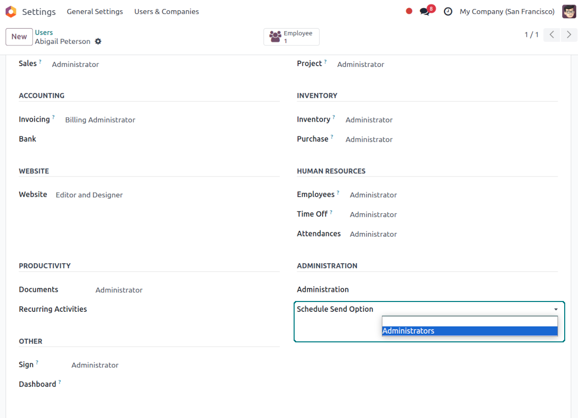 Scheduled messages: access group