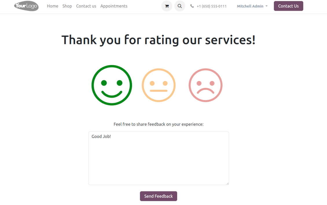 Extra appointment feedback comment