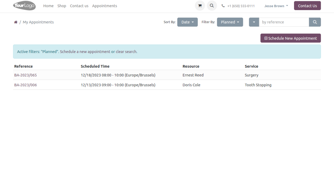 Portal control of reservations