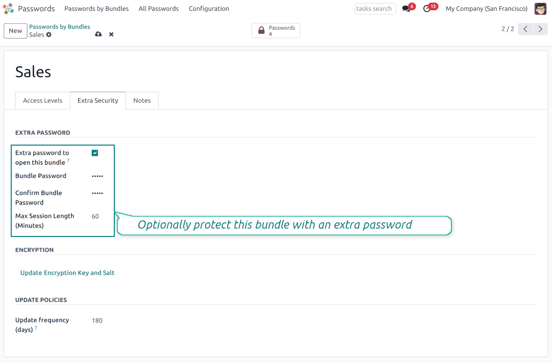 Extra security paraphrase of a bundle