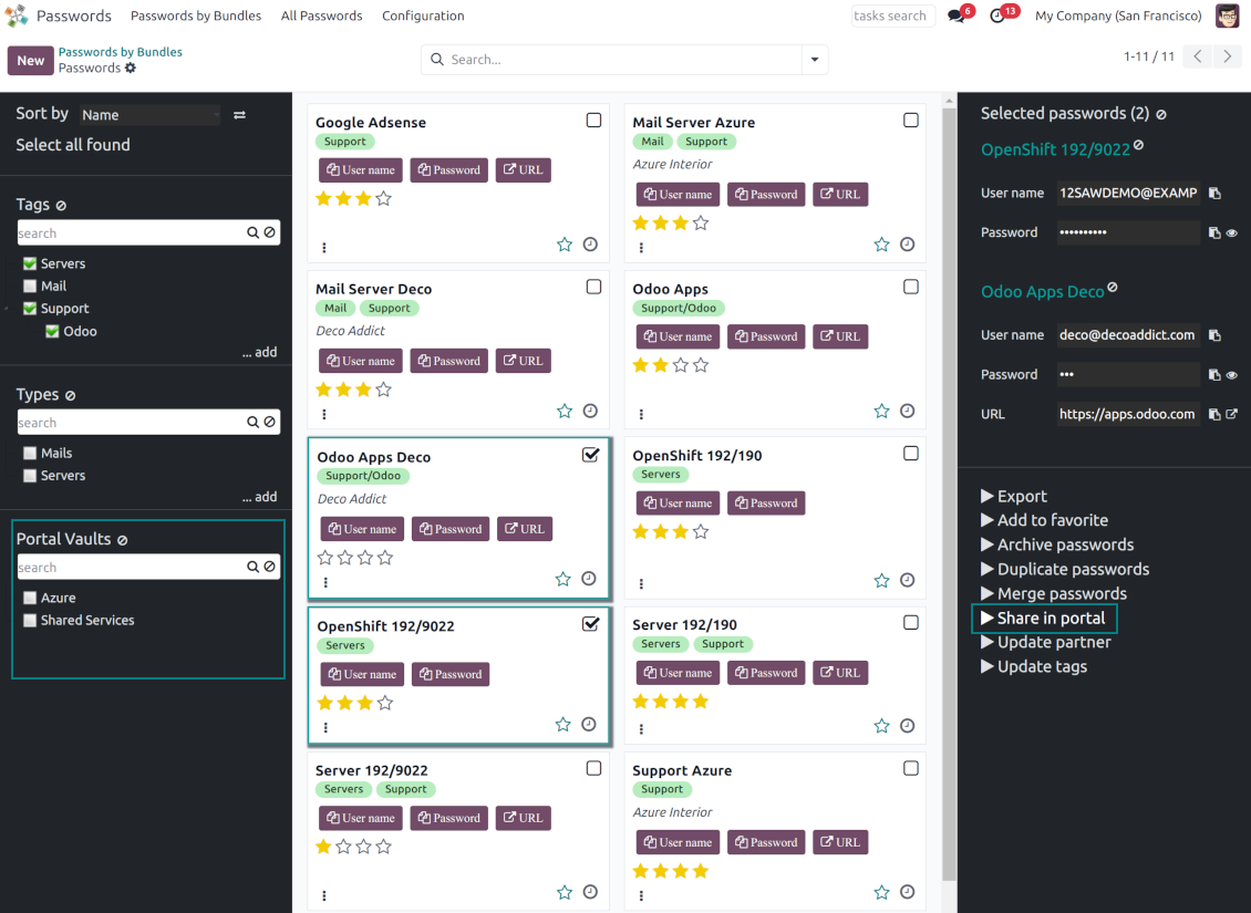Portal vaults: invite users