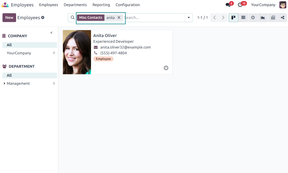 Search by misc contact data